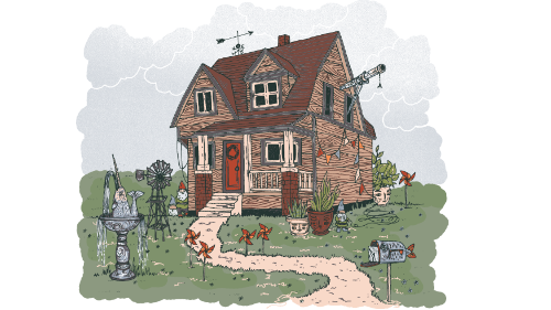 Outside scene from MERN's Point and Click Adventure